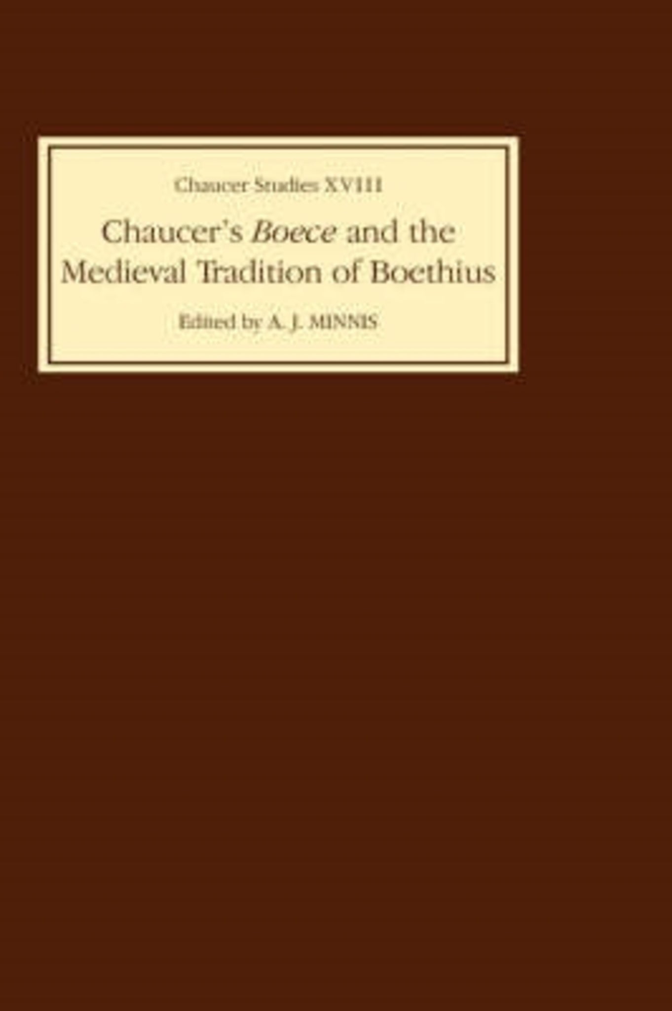 Cover image for Chaucer's Boece and the Medieval Tradition of Boethius ISBN 9780859913683